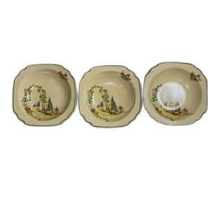 Vintage Homer Laughlin English Garden 5” Fruit Bowls Set of 3